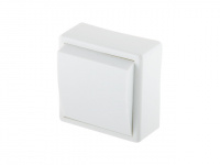 Выключатель 1 клав. (открытый, до 6А) белый, Эконом, Юпитер