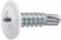 Саморез 4.2х19 мм с прессшайбой, цинк, со сверлом, RAL 9003 (50 шт в зип-локе) STARFIX