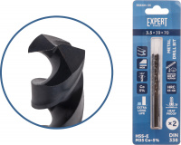 Сверло по металлу ц/х 3.5х39х70 мм HSS-Co, комплект из 2-х шт Black EXPERT STARTUL