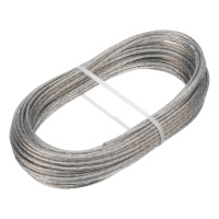 Трос металлополимерный прозрачный ПР-3.0, толщина 3.0 мм, моток 20 метров Сибртех