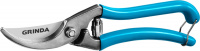 GRINDA P-10, 210 мм, цельнокованые лезвия, стальные рукоятки, покрытие ПВХ, плоскостной секатор, PROLine (423410)