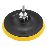 Тарелка опорная для дрели и УШМ с липучкой, 115 мм, стандартная, с адаптером c М14 на d8 Denzel