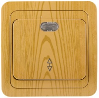 СВЕТОЗАР Гамма, проходной с подсветкой одноклавишный цвет ольха 10A/~250B, Электрический выключатель (SV-54138-A)