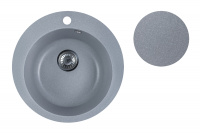 Мойка кухонная из искусственного камня POINT серебро 495х495 мм, AV Engineering