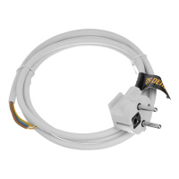 Шнур сетевой Energy Series, ПВС, 1,5 м, 3 x 1 мм, с неразборной вилкой, белый, 3 м Denzel