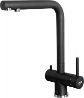Смеситель для кухни (SUS 304) D35, серия ZAR с краном для пит. воды черный AV Engineering