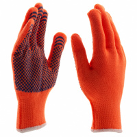 Перчатки полиакрилонитрильные плюшевого переплет, ПВХ "Точка", 10 кл, 58 гр Сибртех 