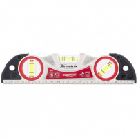 Уровень алюминиевый литой, фрезерованный, 3 глазка, две ударные площадки, 235 мм Matrix