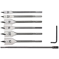 Набор сверл перовых по дереву, 10-12-16-18-20-25 мм, 6 шт, удлинитель 300 мм Matrix