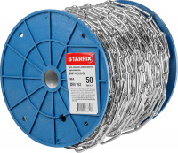 Цепь сварная длиннозвенная, оцинк. М4 DIN 763 (бухта 50 м) STARFIX
