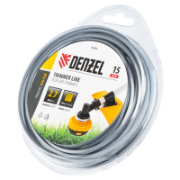 Леска для триммера армированная алюминием квадратная, 2,7мм х 15м, блистер ALUFLEX Denzel