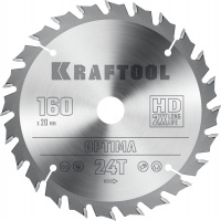 KRAFTOOL Optima 160х20мм 24Т, диск пильный по дереву