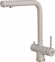 Смеситель для кухни (SUS 304) D35, серия ZAR с краном для пит. воды песочный AV Engineering