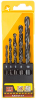 Набор STAYER ″MASTER″ Свёрла по металлу, быстрорежущая сталь, в боксе, 4, 5, 6, 8, 10мм, 5шт