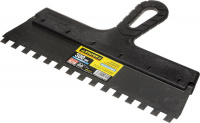 STAYER PROFlat, 300 мм, зуб 10 х 10 мм, пластиковая ручка, зубчатый, нержавеющий фасадный шпатель, Professional (1009-30-10)