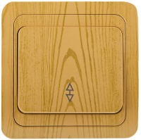 СВЕТОЗАР Гамма, проходной одноклавишный цвет ольха 10A/~250B, Электрический выключатель (SV-54137-A)