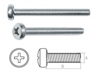 Винт М5х50 мм полусф. головка, цинк DIN 85, неполн.резьб (250 шт в карт. уп.) STARFIX