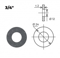 Прокладка паронитовая (для газа) 3/4" (10 шт.), AV Engineering