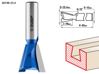 ЗУБР 25.4 x 26 мм, угол 14°, фреза пазовая фасонная ″Ласточкин Хвост″, Профессионал (28748-25.4)