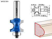 ЗУБР 25.4 x 31.8 мм, радиус 6.3 мм, фреза полустержневая с подшипником, Профессионал (28722-25.4)