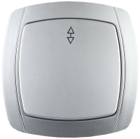 СВЕТОЗАР Акцент, проходной одноклавишный в сборе цвет серебристый металлик 10А/~250В, Электрический выключатель (SV-54237-SM)