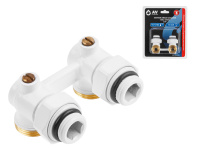 Клапан угловой шаровый 3/4" нар. для радиатора (мультифлекс), Белый, AV Engineering (инд. упак.)