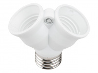 Патрон-переходник Е27-2хЕ27, белый Юпитер