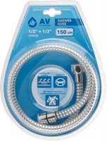 Шланг душевой PVC, 1/2" г-г 150 см, хром, AV Engineering