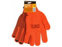 Перчатки утепленные акриловые с ворсом, ПВХ "Точка" 10 р-р, STARTUL