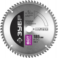 ЗУБР Мультирез, 185 х 20 мм, 60Т, пильный диск по алюминию, Профессионал (36853-185-20-60)