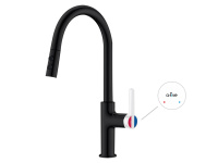 Смеситель для кухни (Lt) D35, серия Rose черный + белый, a-five