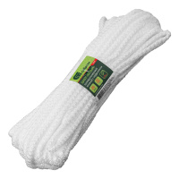 Шнур вязаный полипропиленовый с серд. белый, 6 мм, L 20 м, Сибртех