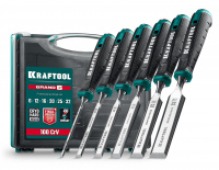 KRAFTOOL GRAND-6 набор стамесок-долот с двухкомпонентной рукояткой, 6 шт