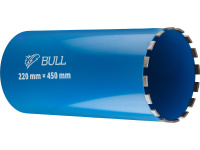 Коронка алмазная d 220мм железобетон BULL, L450мм, мокрое сверление