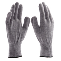 Перчатки трикотажные, акрил, серое мулине, оверлок Сибртех