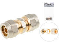 Муфта 16(2.0) для труб PEX, AV Engineering (инд. упак.)