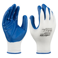 Перчатки полиэфирные с синим нитрильным покрытием, размер 9, 13 класс вязки Сибртех