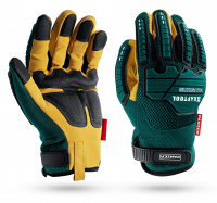 KRAFTOOL PANZER р.L (9), профессиональные комбинированные перчатки, виброзащита, увеличенные противоударные накладки (11298-L)