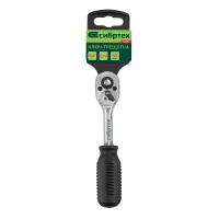 Ключ-трещотка 1/4", 45 зубьев, с быстрым сбросом, CrV, хром Сибртех