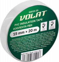 Изолента ПВХ 15ммх20м белая ВОЛАТ