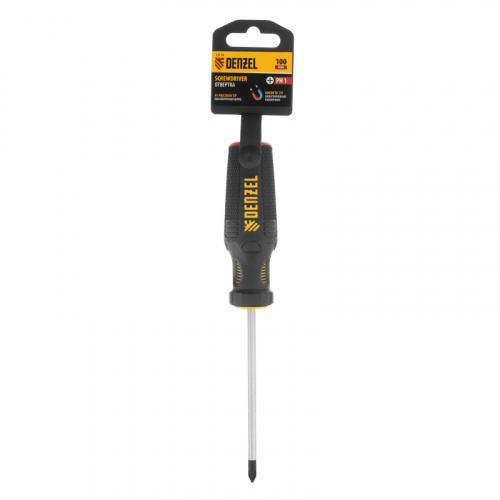 Отвертка PH1х100 мм, CrV, трехкомпонентная рукоятка Denzel
