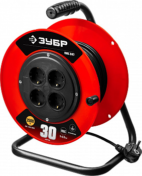 ЗУБР ПВС-307 ПВС 3х0.75 30м 2200Вт, Удлинитель на катушке (55083-30)