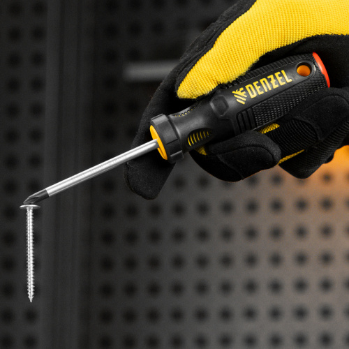 Отвертка, PH1х75 мм, S2, 3к рукоятка Denzel