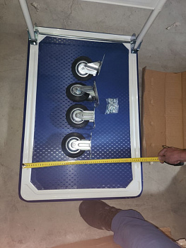 Тележка платформенная 150 кг TOR PH150 (480x740) со складной ручкой (резиновые колеса 125 мм)