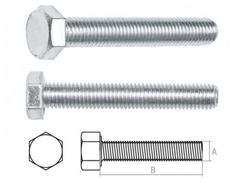 Болт М14х60 мм шестигр., цинк, кл.пр. 8.8, DIN 933 (25 кг)