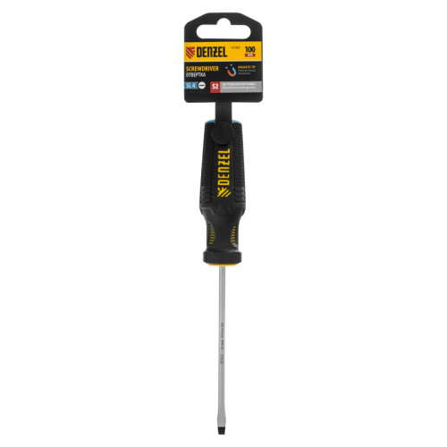 Отвертка, SL4х100 мм, S2, 3к рукоятка Denzel