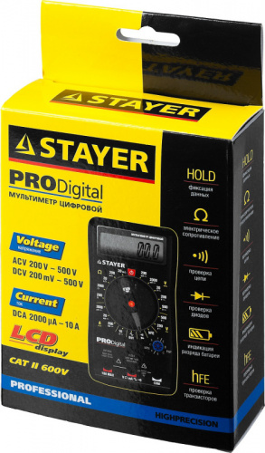 STAYER PRODigital, цифровой мультиметр, Professional (45310)