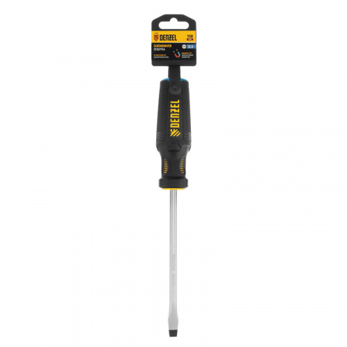 Отвертка SL8x150 мм, CrV, трехкомпонентная рукоятка Denzel