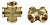 GENERAL FITTINGS внутренняя резьба 3/4″, латунь, крестовина (51049-3/4)