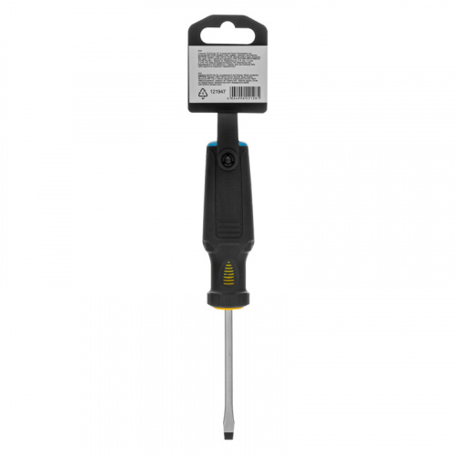 Отвертка, SL5x75 мм, S2, 3к рукоятка Denzel